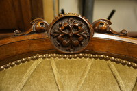 Set of 2 English walnut Victorian chairs 19th Century
