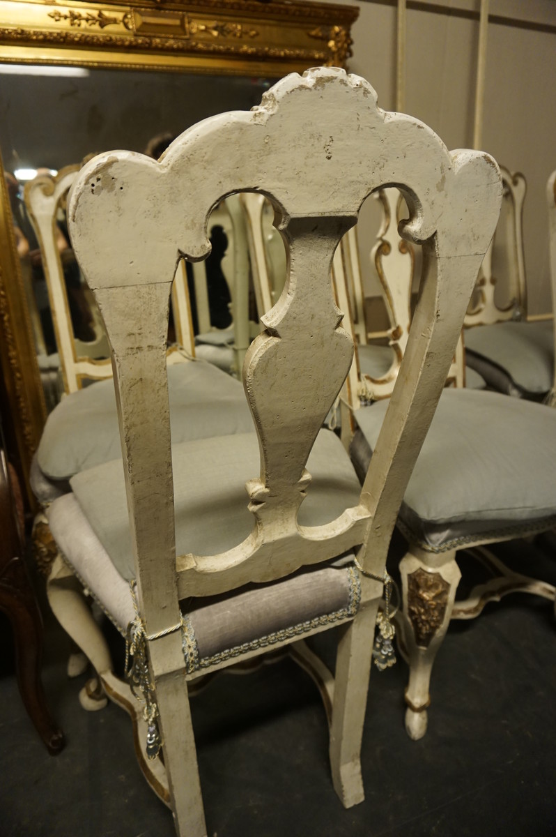 Set of 6 18th century painted chairs