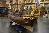 Ship model in wood, Holland early 20th C.