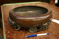 Signed bronze Japanese bowl Around 1900