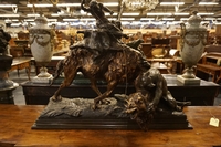 Signed statue by Amorgasti in bronze, Italy 19th century