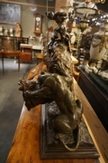 Signed statue by Amorgasti in bronze, Italy 19th century