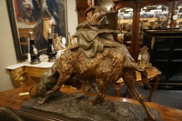 Signed statue by Amorgasti in bronze, Italy 19th century