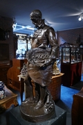 Signed statue by Barrias in bronze , France around 1900