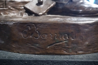 Signed statue by Barrias in bronze , France around 1900