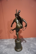 Signed statue by Faure in bronze, France around 1900