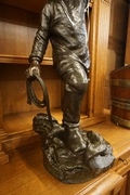 Signed statue by Hélo in bronze, France around 1900