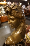 Signed statue by Jef Lambeaux in bronze, Belgium around 1900