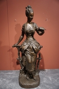 Signed statue by La Porte in bronze, France 19th century