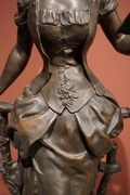 Signed statue by La Porte in bronze, France 19th century