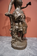 Signed statue by La Porte in bronze, France 19th century