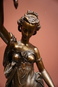 style Signed statue by Laurent in bronze, France 19th century