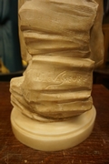 Signed statue by Levasseur in alabaster, France 19th century