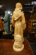 Signed statue by Levasseur in alabaster, France 19th century