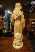 Signed statue by Levasseur in alabaster, France 19th century