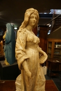 Signed statue by Levasseur in alabaster, France 19th century