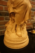 Signed statue by Math. Moreau in terra cotta 19th century