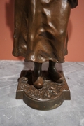 Signed statue by Mesnais in bronze, France 19th century