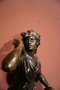 Signed statue by Moreau in bronze, France 19th century