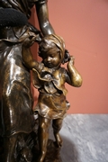 Signed statue by Moreau in bronze, France 19th century