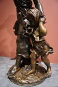 Signed statue by Moreau in bronze, France 19th century