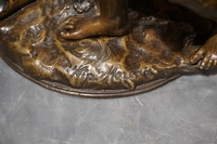 Signed statue by Moreau in bronze, France 19th century
