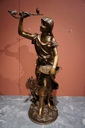 Signed statue by Moreau in bronze, France 19th century