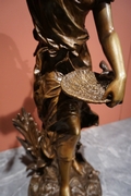 Signed statue by Moreau in bronze, France 19th century