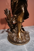 Signed statue by Moreau in bronze, France 19th century