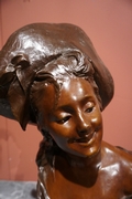 Signed statue by van der Straeten in bronze, France/Belgium