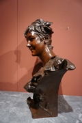 Signed statue by van der Straeten in bronze