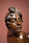 Signed statue by Villanis in bronze , France around 1900