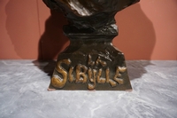 style Signed statue by Villanis in bronze, France around 1900