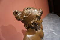 Signed statue by Villanis in bronze, France 19th century