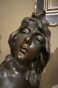 Signed statue by Villanis in bronze, France 19th century