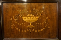 Signed vitrine  in mahogany, England  around 1900