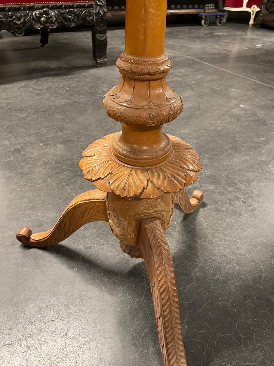 Swiss painted occasional table. 72h x 47 cm in diameter 