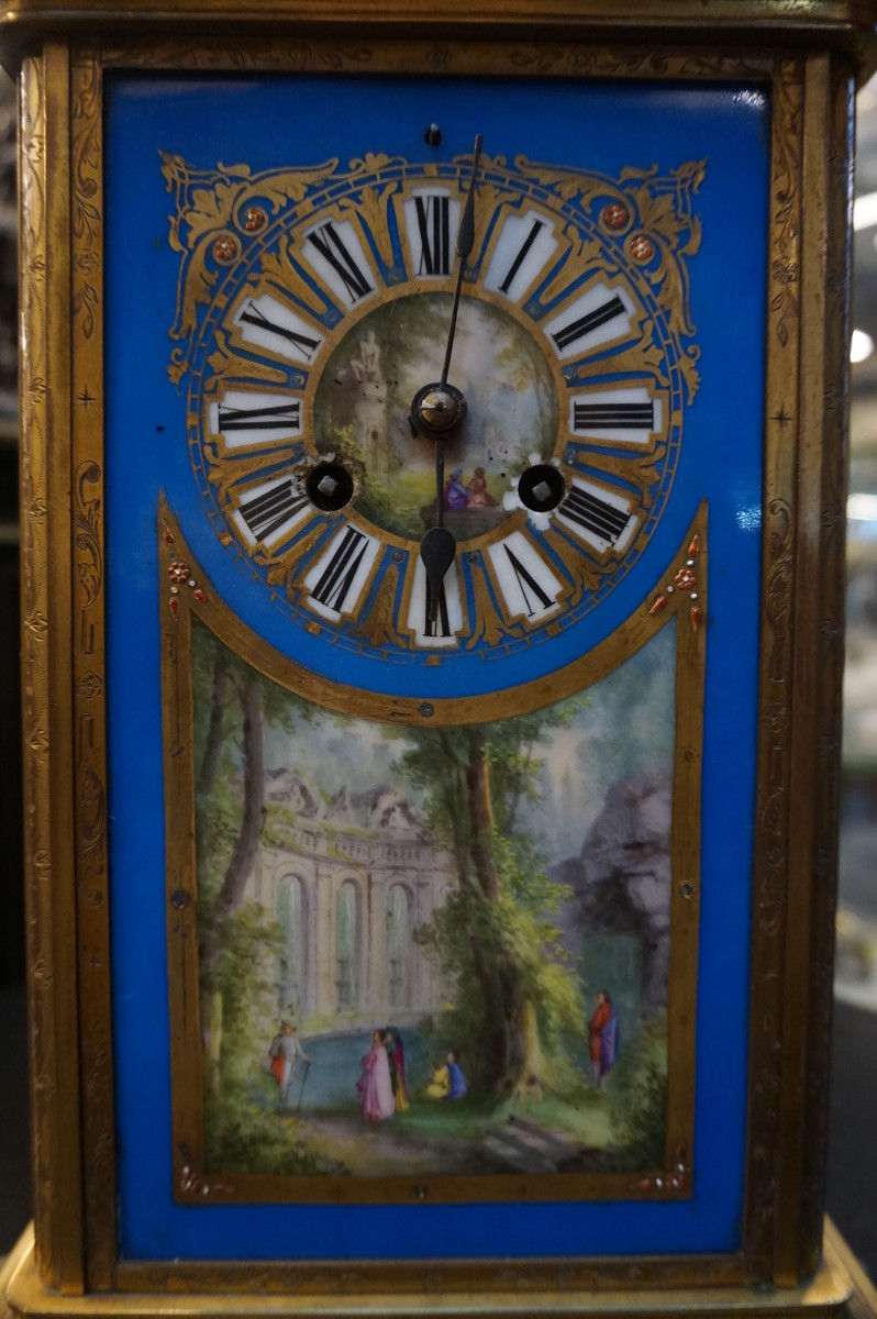 Table clock with Sevres porcelain