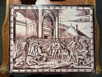 Tile Tableau of the battle of Waterloo, 67x53h cm
