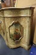 Venetian style painted sideboard in wood, Italy 2nd half 20th C.