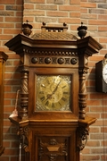 Vienna signed grandfather clock in walnut 19th Century
