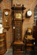 Vienna signed grandfather clock in walnut 19th Century