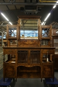 Vitrine in walnut, England  around 1900