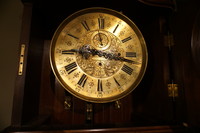 Walnut carved 3 weight floorclock 19th Century