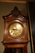 Walnut carved 3 weight floorclock 19th Century