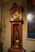 Walnut carved 3 weight floorclock 19th Century