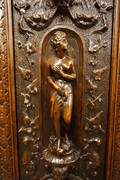 Walnut carved cabinet, Italy 19th C.