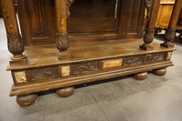 Walnut carved credenz with marble 19th Century