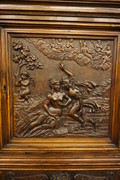 Walnut carved credenz with marble 19th Century