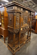 Walnut carved credenz with marble 19th Century